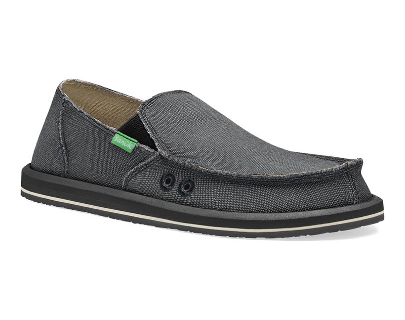Sanuk Mens Vagabond Sidewalk Surfer | High Rebound Comfort Footbed | Slip On Shoes for Men | Men's Slip-on Loafers, Charcoal, 12 - Image 2